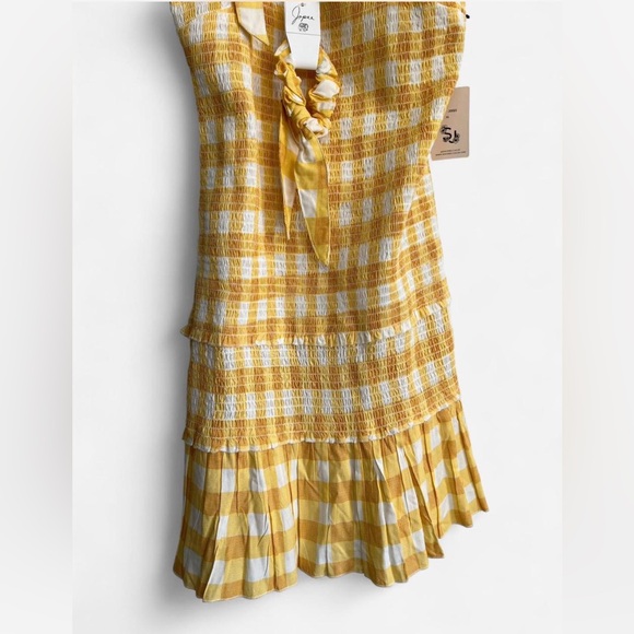 Yellow Gingham Ruffle Mini Dress - Picture 4 of 8